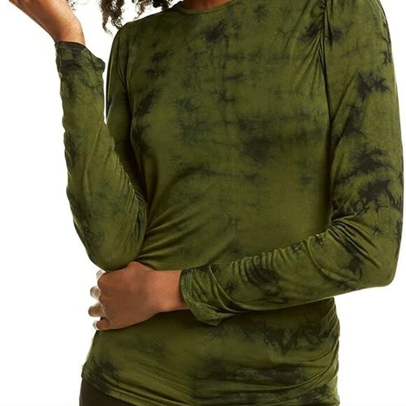 NWT KENDALL + KYLIE Women's Marbled Ruched Top - Picture 1 of 5